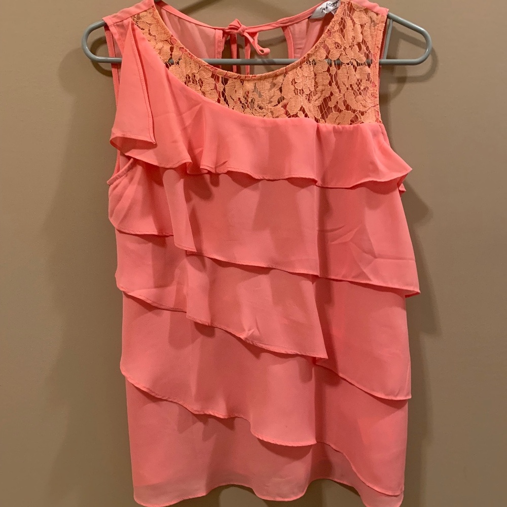 SLEEVELESS RUFFLED TOP - Picture 1 of 8